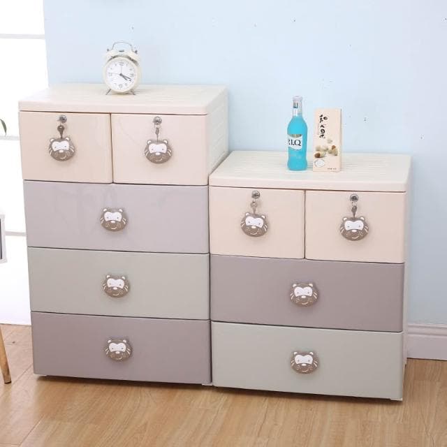 廠家加厚抽屜式收納櫃五層寶寶塑膠嬰兒童儲物櫃衣櫃批發五斗櫃子