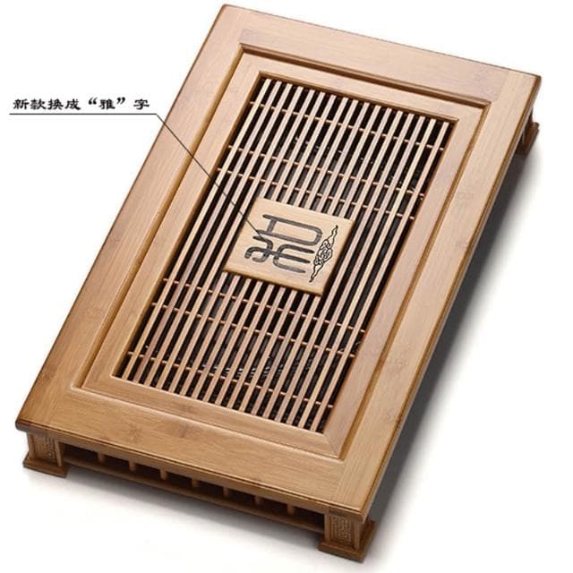 愛賞竹制茶盤功夫茶具大號茶託盤抽屜式蓄水排水茶海簡約茶臺茶託