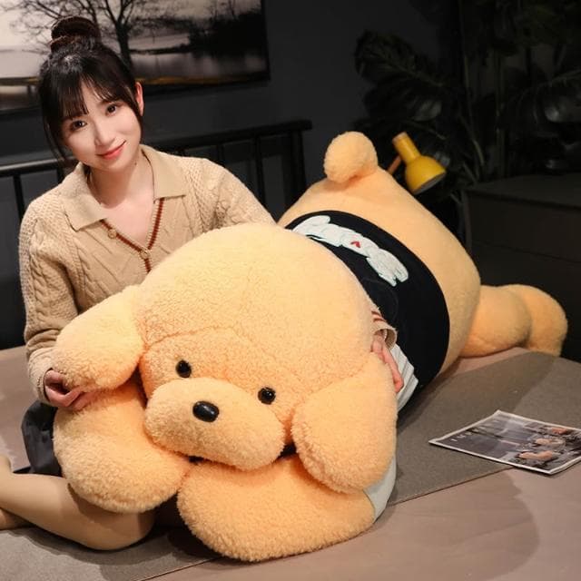 超大號背帶穿衣服狗狗毛絨玩具可愛趴趴狗大抱枕女孩抱睡玩偶禮物
