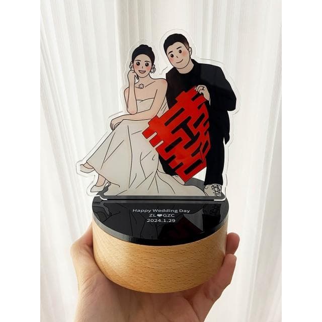 手繪定制音樂盒閨蜜結婚周年紀念日情侶生日七夕情人節畢業禮物