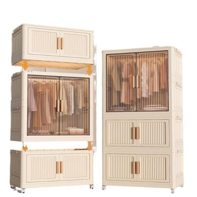 收納櫃子置物櫃家用塑膠免安裝多層雜物簡易衣櫃嬰兒衣服寶寶衣櫃