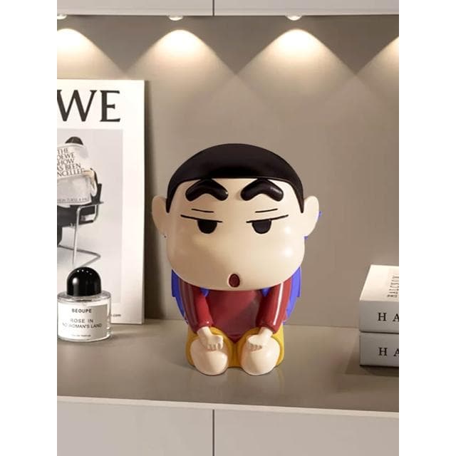 蠟筆小新背包收納擺件辦公室工位筆筒裝飾客廳桌面遙控器喬遷禮物