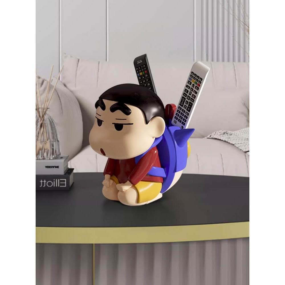 蠟筆小新背包收納擺件辦公室工位筆筒裝飾客廳桌面遙控器喬遷禮物