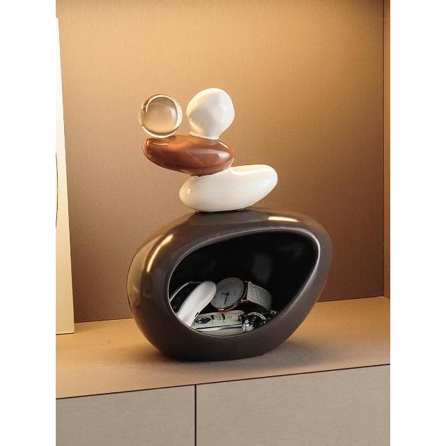 石來運轉鑰匙收納玄關擺件入戶客廳酒櫃電視櫃玄關裝飾品喬遷禮物