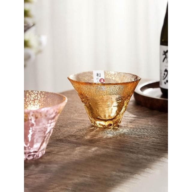 同款富士山櫻花招福杯日式金箔清酒杯品茗茶杯喬遷禮物