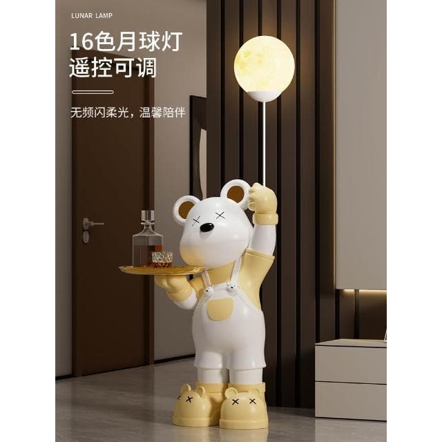 網紅暴力熊客廳大型落地擺件電視櫃沙發旁裝飾品輕奢喬遷搬家禮物