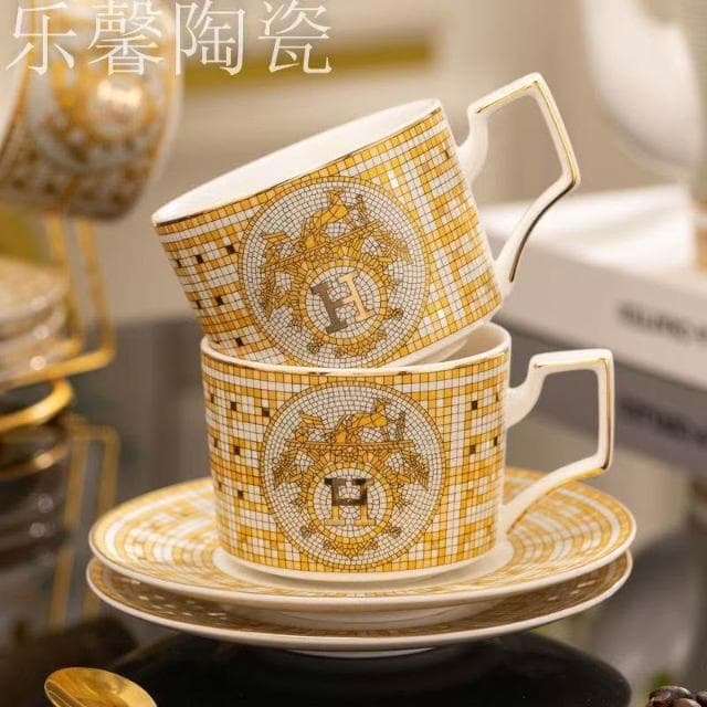 h咖啡杯套裝陶瓷茶杯輕奢英式下午茶茶具高顏值精緻杯碟禮品