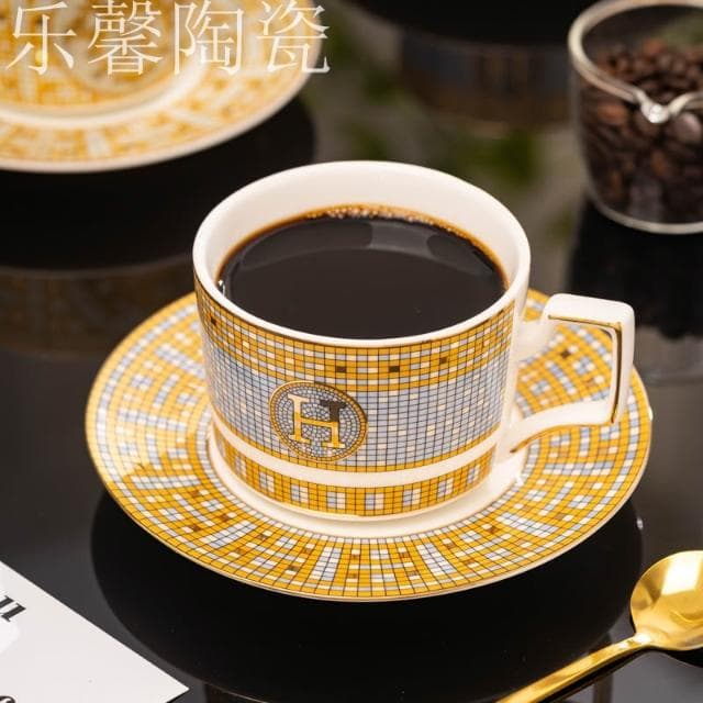h咖啡杯套裝陶瓷茶杯輕奢英式下午茶茶具高顏值精緻杯碟禮品