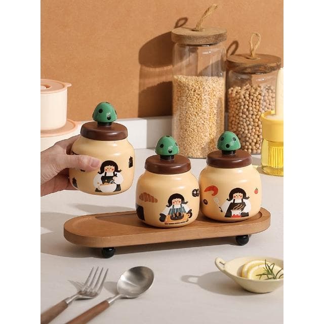 日式調料罐套裝家用廚房收納盒陶瓷調味罐瓶味精鹽罐喬遷新居禮物
