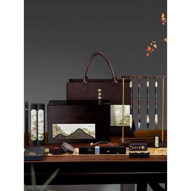 專業級毛筆套裝文房四寶禮盒精品送禮高檔中式筆墨紙硯全套送長輩