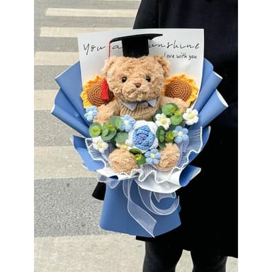 創意可愛畢業花束禮物可愛小熊玩偶公仔成人禮中高考送女生男生