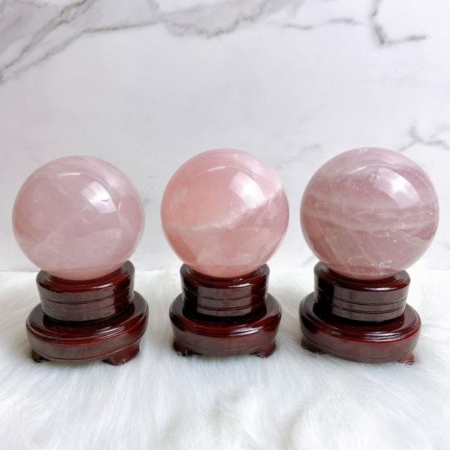 念念不忘水晶專賣 粉水晶水晶球 桃花x愛情 天然水晶 水晶珠 水晶 風水擺飾 生日禮物 石英