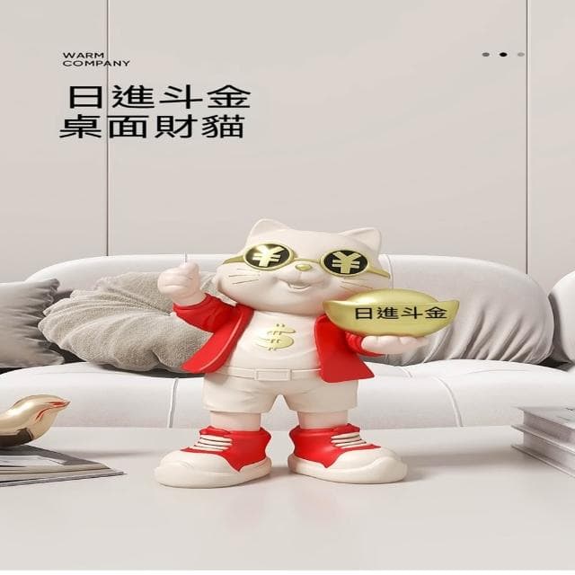 JIWU簡物 發財貓 日進鬥金招財貓 發財店鋪開業禮物