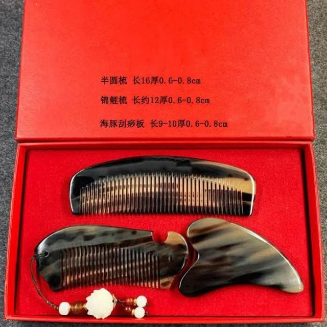 犛牛角梳子情侶禮盒套裝現做刻字生日母親節禮物送女友老牛角梳廠