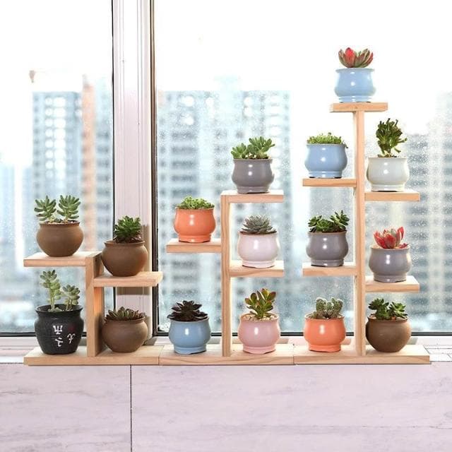 多層實木多肉植物花架 桌面置物架 展示架 收納架 陽臺落地式層板 盆栽架 花盆架 綠植架 多層花架 花盆 花架 陽台花架