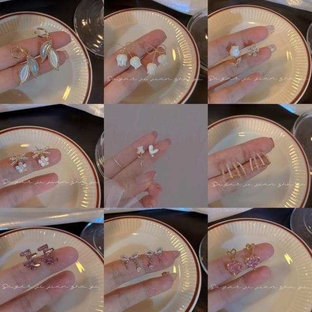 粉鑽花朵耳環 飾品 耳釘 網美 高級感 耳飾 氣質百搭 耳環 韓國 耳針