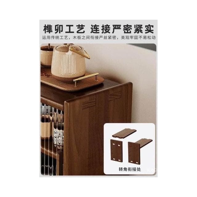 免運 實木防塵杯架長虹透明茶具收納櫃杯子水杯咖啡杯置物架桌麵收