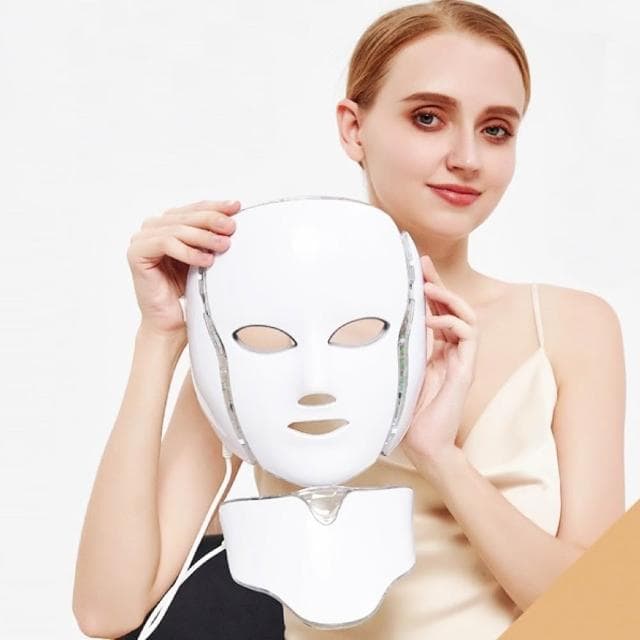 第三代高科技LED電子面膜七色光子嫩膚面罩美容儀含頸罩 母親節禮物