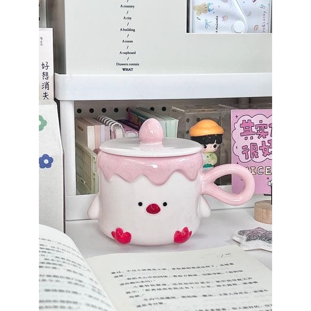 送女生生日禮物高顏值可愛情侶小鳥陶瓷馬克杯帶蓋閨蜜伴手禮禮盒