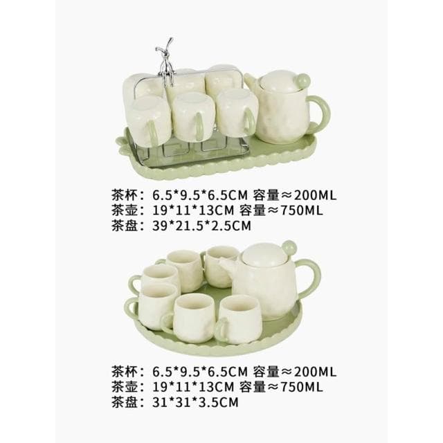 喬遷新居奶油風水杯家用套裝新款客廳茶几高顏值陶瓷杯子茶具禮盒