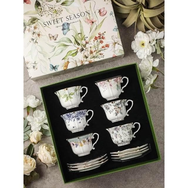 甜蜜季節/法式復古咖啡杯禮盒套裝下午茶杯子禮物輕奢歐式田園風