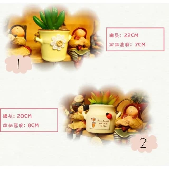 花語風鈴休閒盆栽 仙人掌風鈴掛飾 小盆栽 療癒系 掛飾 吊飾 飾品 門飾 裝飾 田園植物 多肉風鈴 陶瓷盆栽 居家 造景