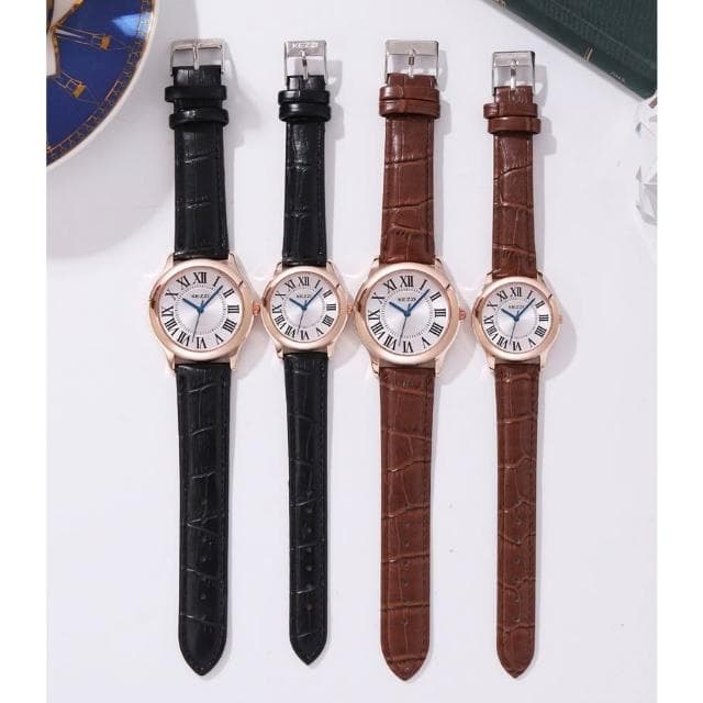 【KEZZI】KEZZI珂紫新款 羅馬字體石英錶 日本機芯 文青氣質款 復古藝術氣質 閨密對錶 情人節禮物 買錶附贈電池2384