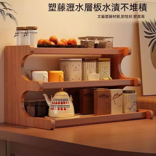 AS家俱城丨台灣發貨🔥日式桌面收納架 瀝水茶杯架 博古架 咖啡茶具架 桌上置物架 廚房調料架 展示架 文具架 多肉植物架