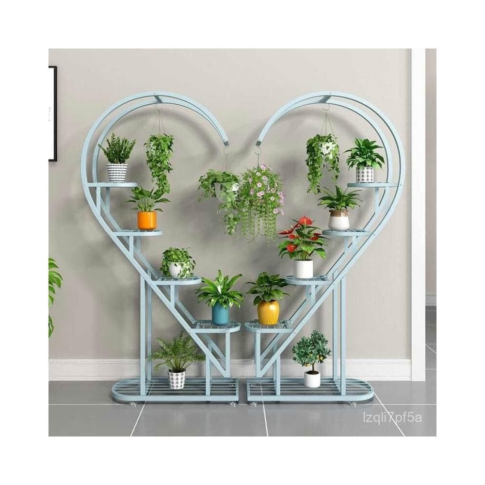 陽臺愛心花架 綠蘿花架置物架 花盆架 盆栽架 戶外花架 園藝花架 植物架 室外鐵藝花架子室內客廳落地式多層陽臺花盆掛架