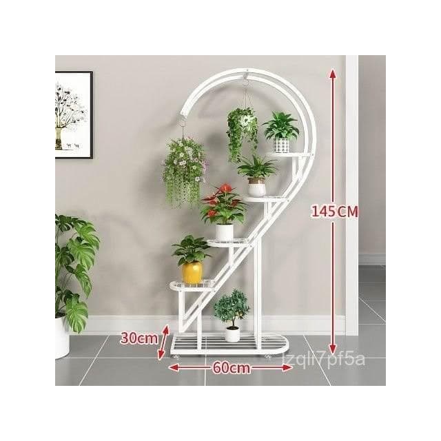 陽臺愛心花架 綠蘿花架置物架 花盆架 盆栽架 戶外花架 園藝花架 植物架 室外鐵藝花架子室內客廳落地式多層陽臺花盆掛架