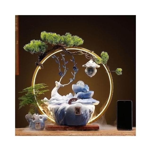 流水擺件循環水客廳生財招財鹿工藝裝飾品喬遷新居禮品創意禮物