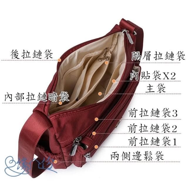 格雷粉霧色系尼龍側背包 斜背包 淑女包 單肩包 情人節禮物 緣份小屋