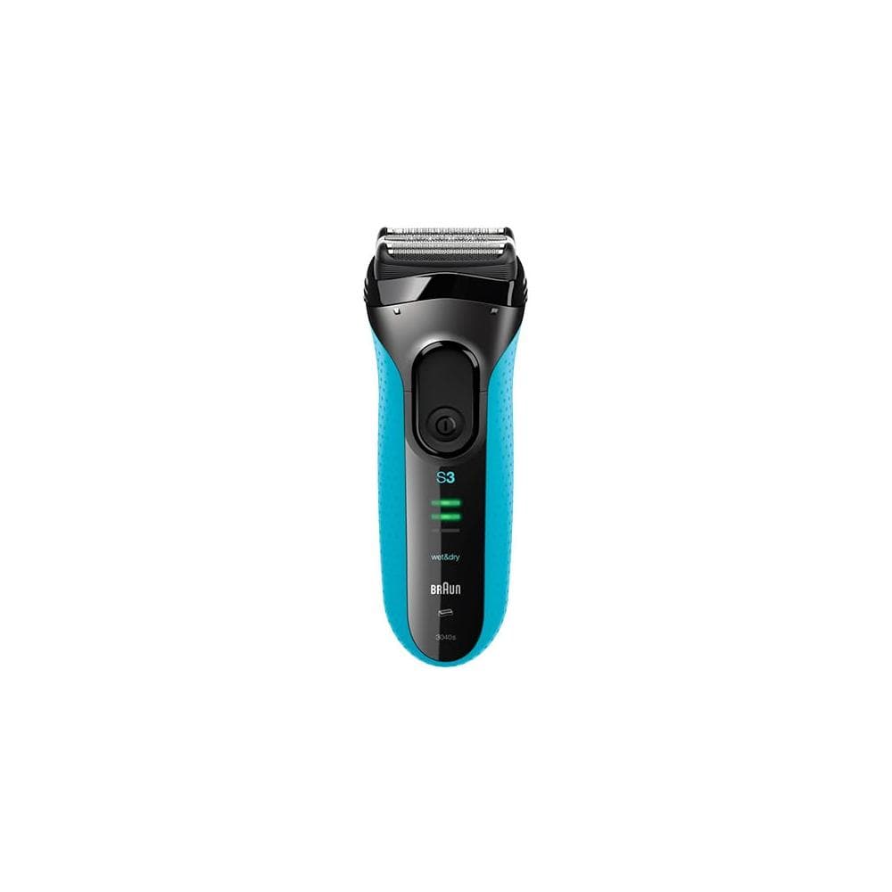 【BRAUN 百靈】BRAUN 百靈電動刮鬍刀 3040S 百靈刮鬍刀 三鋒系列電動刮鬍刀/電鬍刀-藍 乾濕兩用 3040s