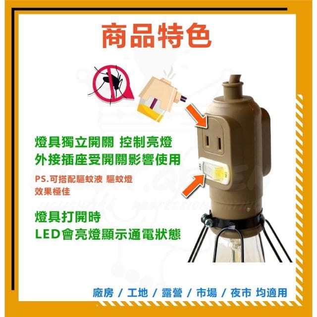 【spirit 電精靈】博士級磁頭工作燈 大瓦數 50W LED工作燈 E27 插座工作燈 工地燈 露營燈 附燈泡 耐高溫