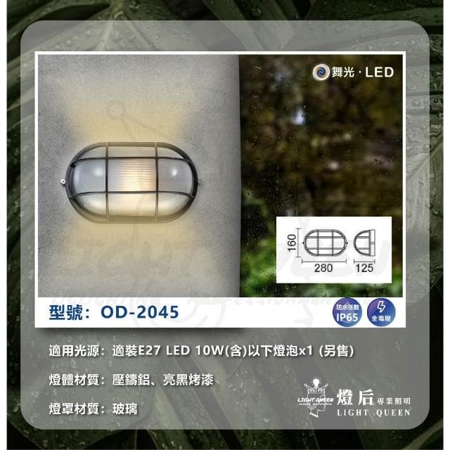 【DanceLight 舞光】舞光 戶外壁燈 防水壁燈 燈泡型 防潮 門口 騎樓 陽台壁燈 OD-2042 2043 2045 2046