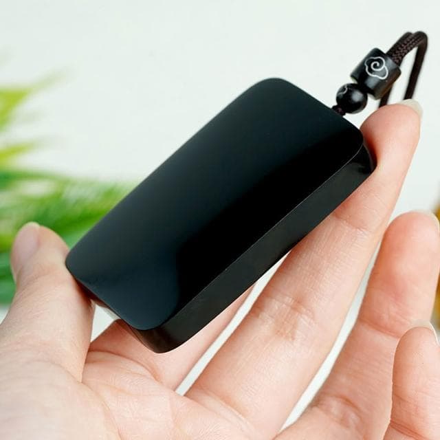 【EMMA SUE】墨玉項鍊 玉石吊墜 無事牌 玉項鍊 和田玉項鍊 招財項鍊 玉墜 掛件 玉牌 禮物 保平安 送長輩