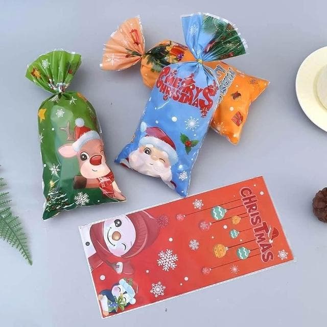 節慶禮物袋 (萬聖節 聖誕節 平口禮物袋  50入 禮品袋 糖果餅乾袋 空袋 派對佈置 活動道具)