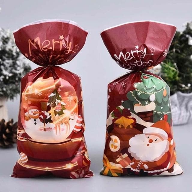 節慶禮物袋 (萬聖節 聖誕節 平口禮物袋  50入 禮品袋 糖果餅乾袋 空袋 派對佈置 活動道具)