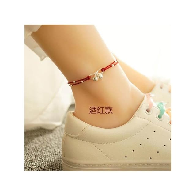 【開運堂】腳鏈２２ｃｍ內適合 女鈴鐺簡約復古民族風性感系學生紅繩宮鈴腳繩腳鍊****情侶閨蜜聖誕節情人節禮物開運堂