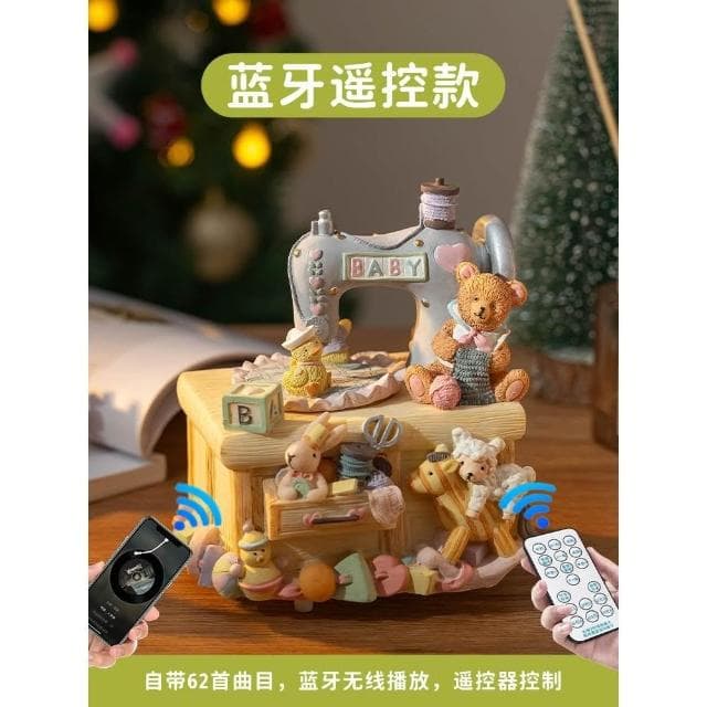 可旋轉音樂盒 音樂盒  兒童六一生日情人節禮物 小動物音樂盒子 
