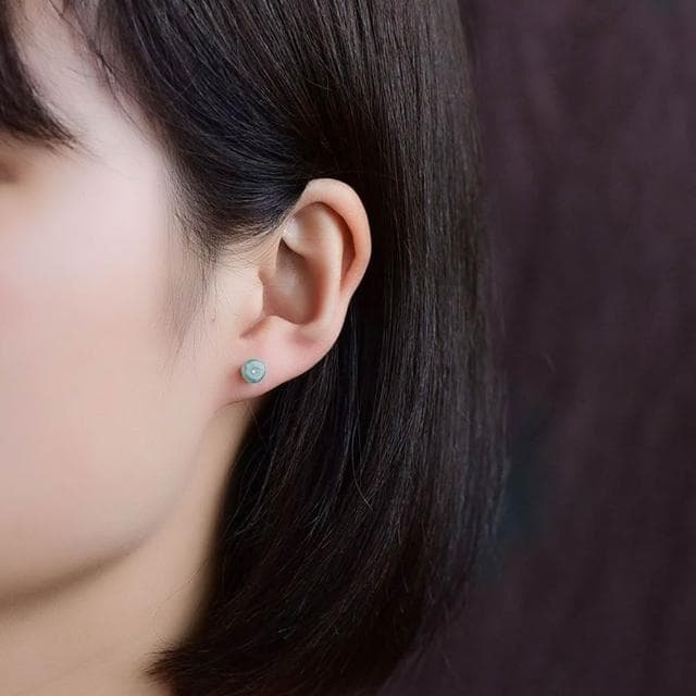 【Paiya 派亞】天然翡翠A貨 油青藍水翡翠S925銀針保色不過敏平安扣耳釘交換禮物/送禮