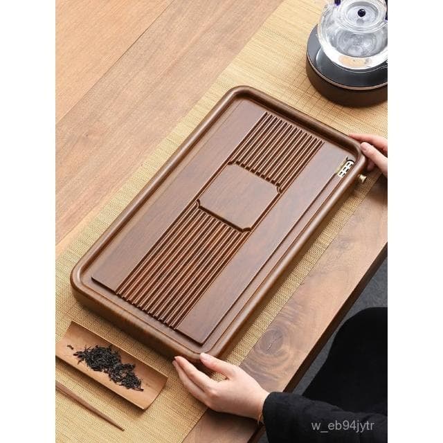 茶盤 實木茶盤 茶託 泡茶盤 茶具 茶臺 茶具組 傢用茶盤 整塊實木茶盤排水辦公室茶海傢用簡易功夫茶臺花梨黑檀電木款