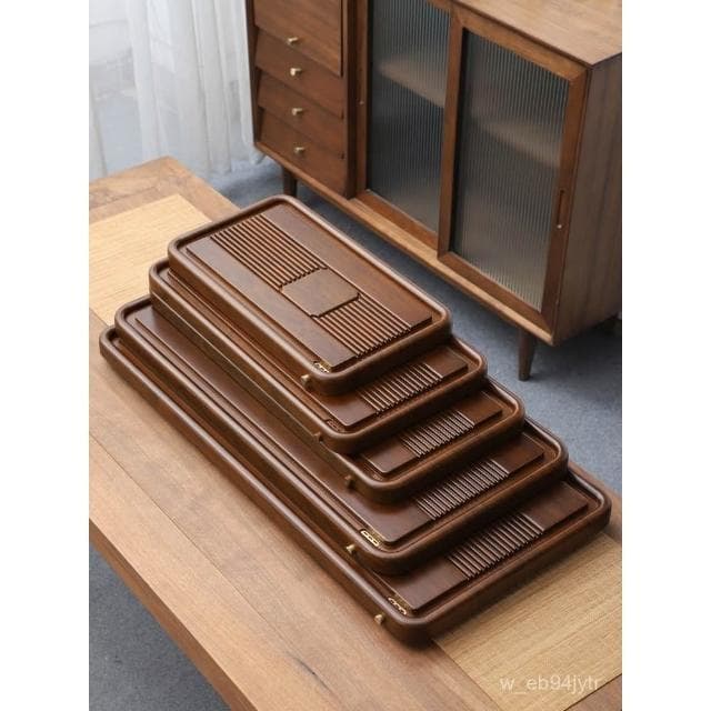 茶盤 實木茶盤 茶託 泡茶盤 茶具 茶臺 茶具組 傢用茶盤 整塊實木茶盤排水辦公室茶海傢用簡易功夫茶臺花梨黑檀電木款