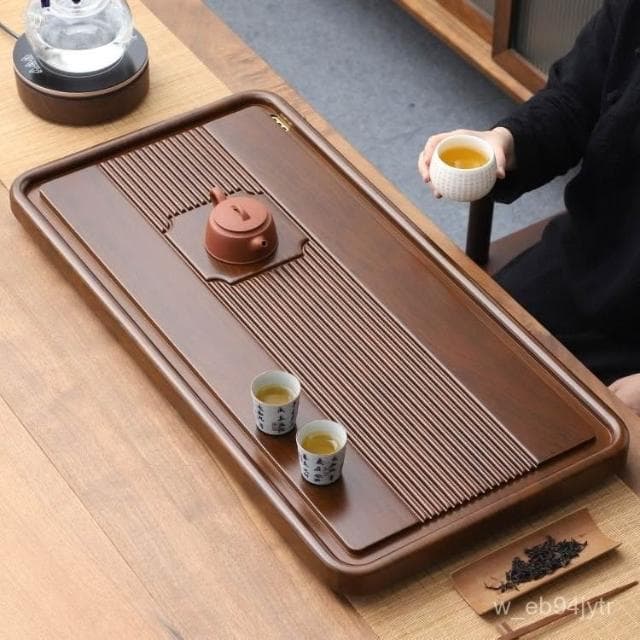 茶盤 實木茶盤 茶託 泡茶盤 茶具 茶臺 茶具組 傢用茶盤 整塊實木茶盤排水辦公室茶海傢用簡易功夫茶臺花梨黑檀電木款