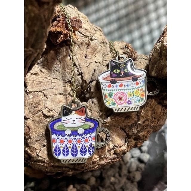 【德德小品集】韓國 書籤 萌貓系列 彩繪貓咪 茶杯 吊飾 花貓 斑點貓 黑貓 玫瑰貓 簍空 金屬 高級質感 貓貓 貓奴生日禮物 禮物