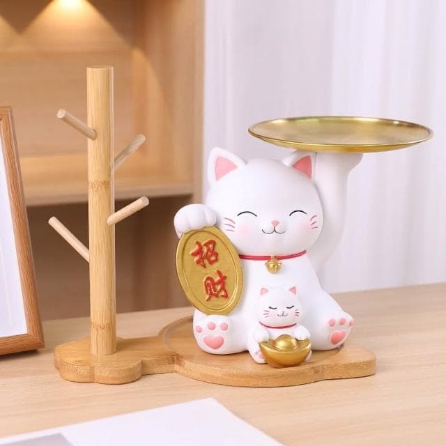 漫生活招財貓 鑰匙收納 玄關收納 托盤收納 玄關擺件 禮物禮品 客廳擺飾 房間擺設 家居裝飾 喬遷禮物