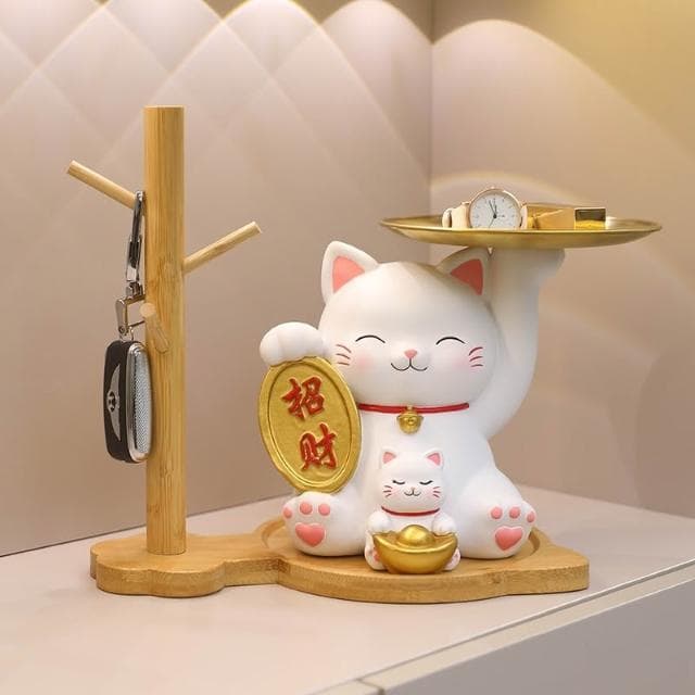 漫生活招財貓 鑰匙收納 玄關收納 托盤收納 玄關擺件 禮物禮品 客廳擺飾 房間擺設 家居裝飾 喬遷禮物