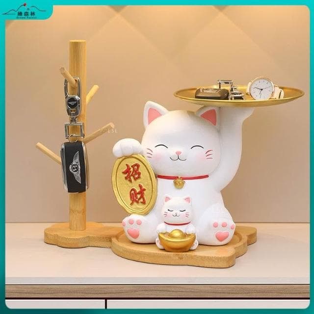 漫生活招財貓 鑰匙收納 玄關收納 托盤收納 玄關擺件 禮物禮品 客廳擺飾 房間擺設 家居裝飾 喬遷禮物