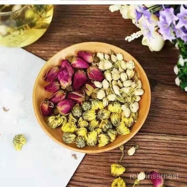 求求TW     【女人三寶茶】玫瑰花菊花茉莉花苞茶組閤罐裝胎菊玫瑰花花茶茶葉