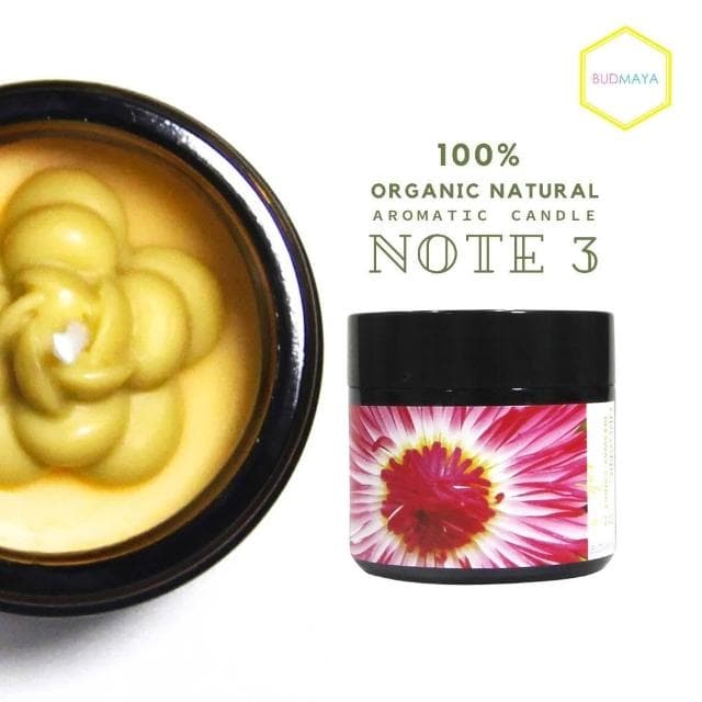 【BUDMAYA】有機香氛蠟燭 NOTE 3 2OZ 山茶花造型/天竺葵/甜橙/薑 甜美溫馨果香味 居家香氛 婚禮佈置 融蠟燈